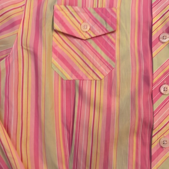 Sale LILY PULITZER WHITE LABEL PINK MULTI COLOR BUTTON DOWN LIKE NEW - Picture 13 of 14